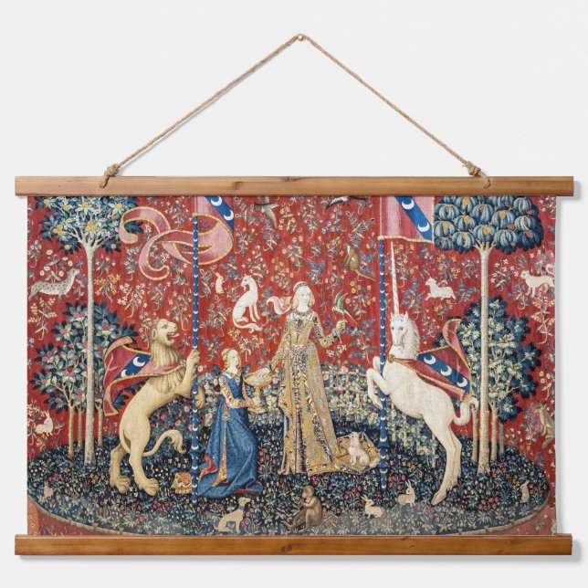 Tapisserie Suspendue La Dame et la licorne, Goûtez (Devant)