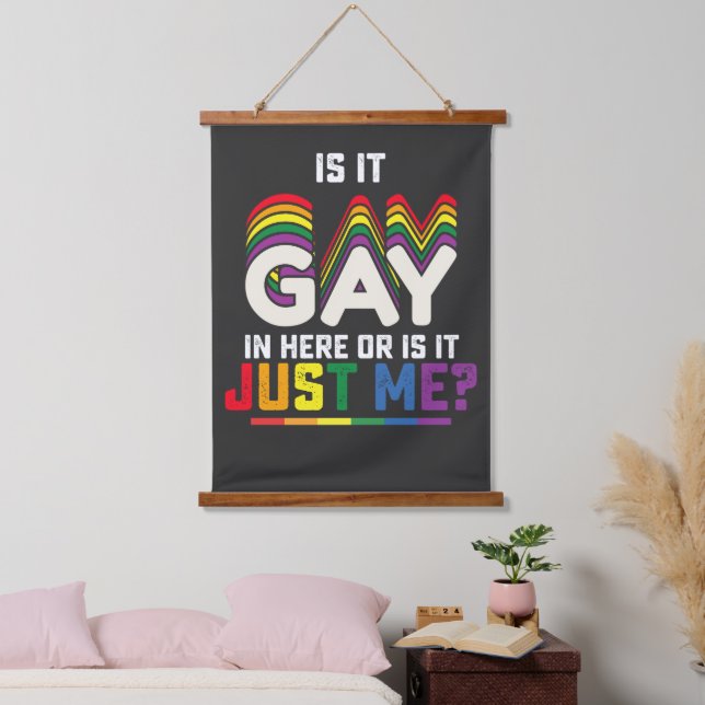 Tapisserie Suspendue La Fierté LGBT Est Gay Ici Ou Est-Ce Juste Moi (Chambre à coucher)