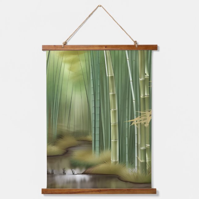 Tapisserie Suspendue La forêt de Bamboo | Peinture chinoise traditionne (Recto)