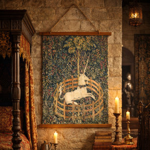 Tapisserie Suspendue La Licorne en Captivité 1505 impression Médiéval