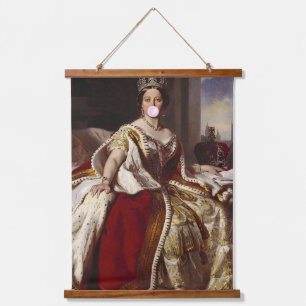 Tapisserie Suspendue La reine Victoria soufflant un chewing-gum rose