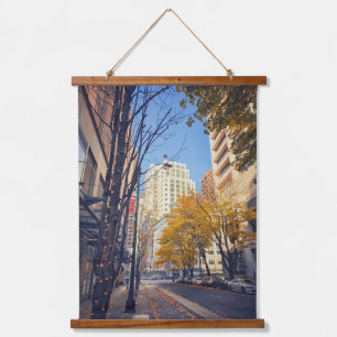 Tapisserie Suspendue La rue Cityscape de Seattle à l'automne