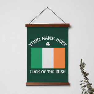 Tapisserie Suspendue La Saint-Patrick Drapeau Irlande Nom Personnalisé