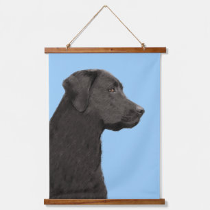 Tapisserie Suspendue Labrador Retriever Black Peinture Original Chien A