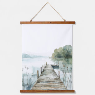 Tapisserie Suspendue Lac de montagne à l'aquarelle