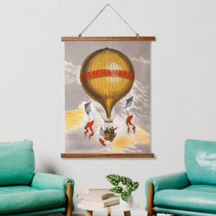 Tapisserie Suspendue Lachambre Ballon à Air Chaud Vintage 1880 Art