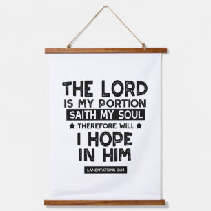 Tapisserie Suspendue Lamentations 3:24 Le Seigneur est Ma Part Quotes