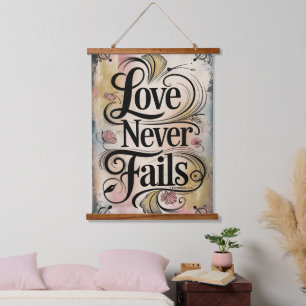 Tapisserie Suspendue L'amour n'échoue jamais mur chrétien Vintage