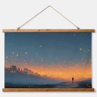 Tapisserie Suspendue Lantern Sky – Magical Halloween Night Wall Poster