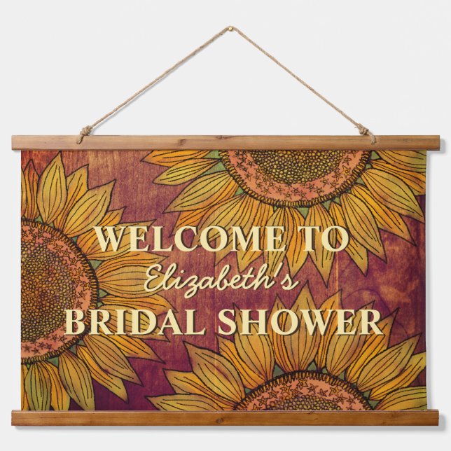 Tapisserie Suspendue L'aquarelle de tournesol Art Boho Rustique Mariage (Devant)