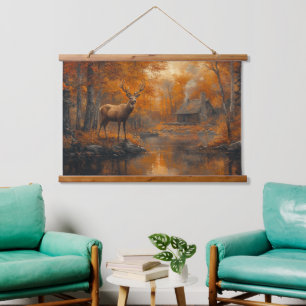 Tapisserie Suspendue L'art du mur des cerfs d'automne