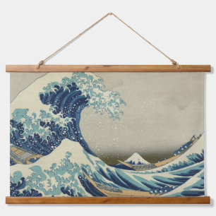 Tapisserie Suspendue L'art japonais vintage, la grande vague de Hokusai