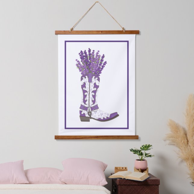 Tapisserie Suspendue Lavender Cowboy Boot (Chambre à coucher)