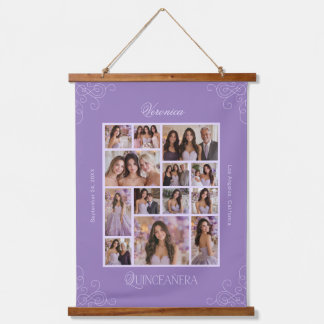 Tapisserie Suspendue Lavender Photo Collage Keepsaké Quinceanera