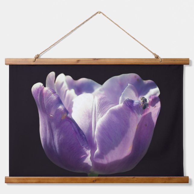 Tapisserie Suspendue Lavender Tulip With Tiny Bee Close Up  (Devant)
