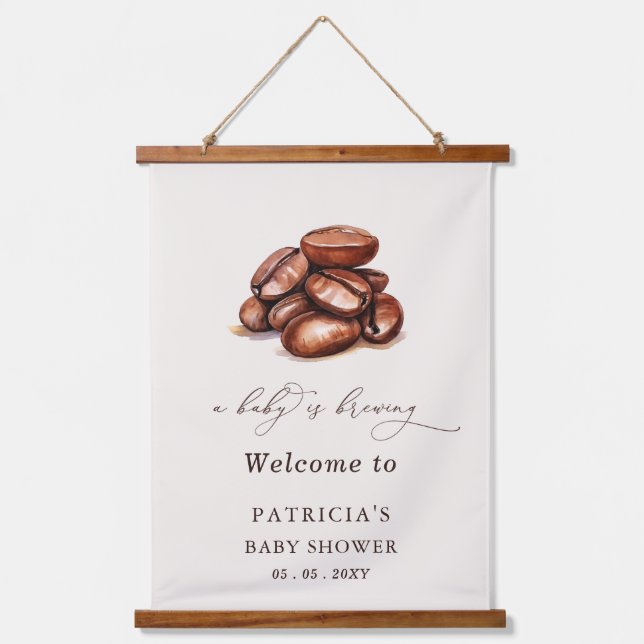 Tapisserie Suspendue Le bébé brasse Baby shower café Affiche de bienven (Recto)
