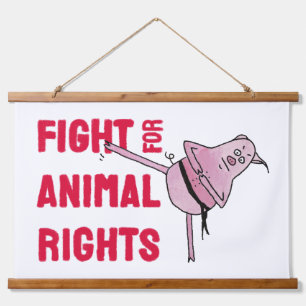 Tapisserie Suspendue Le cochon se bat pour les droits des animaux