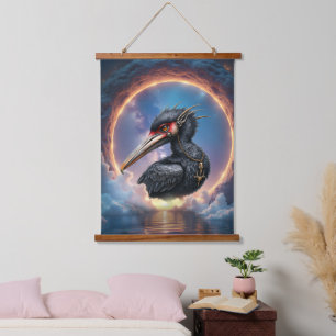 Tapisserie Suspendue Le Gardien du Portail – Oiseau Fantastique