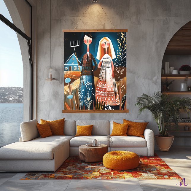 Tapisserie Suspendue Le gothique américain réimaginé : l'art Abstrait f (Créateur téléchargé)