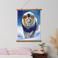 Le lion dans la nature glaciaire