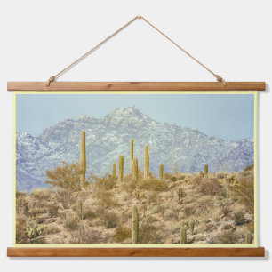 Tapisserie Suspendue Le Parc National Du Saguaro Avec La Montagne