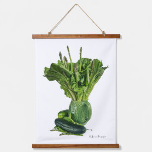 Tapisserie Suspendue Légumes verts dans le vase de cruche. Mangez un bi