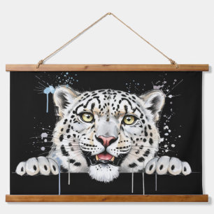 Tapisserie Suspendue Léopard des neiges en aquarelle