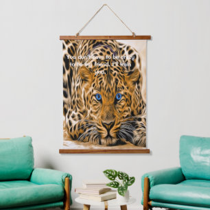 Tapisserie Suspendue Leopard des yeux bleus