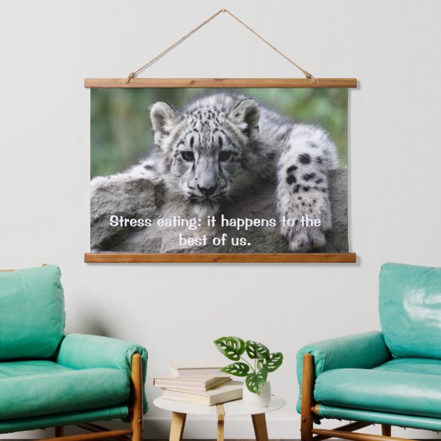 Tapisserie Suspendue Leopard vous regardant d'un rocher accroché (Salon)