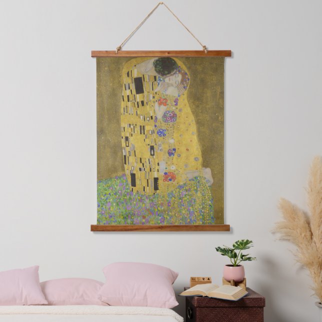 Tapisserie Suspendue Les amoureux embrasser Embrace par Gustav Klimt (Chambre à coucher)