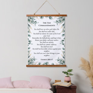Tapisserie Suspendue Les Dix Commandements Floral Élégant d'Eucalyptu