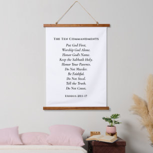 Tapisserie Suspendue Les Dix Commandements Simple Moderne Chrétien