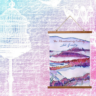 Tapisserie Suspendue Les montagnes appellent et je dois aller à Wall Ar
