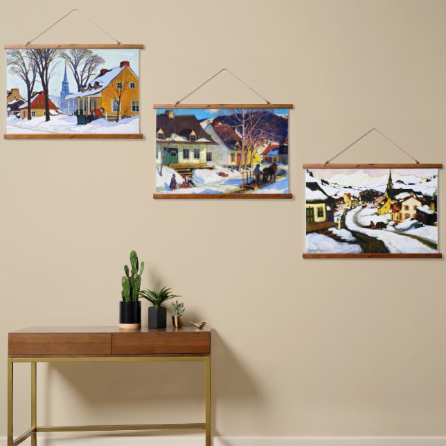 Tapisserie Suspendue Les oeuvres de Clarence Gagnon, de belles scènes d (Asymétrique)