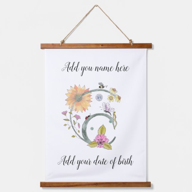 Tapisserie Suspendue Lettre C personnalisable (Recto)