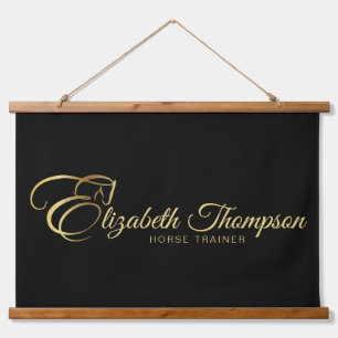 Tapisserie Suspendue Lettre monogramme E Cheval en or