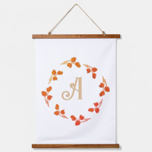 Tapisserie Suspendue LETTRE MONOGRAPHIQUE rustique Berry rétrograde ini