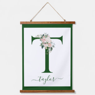 Tapisserie Suspendue Lettre T florale à monogramme