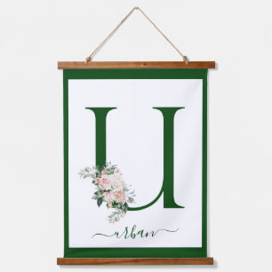 Tapisserie Suspendue Lettre U Florale Monogramme