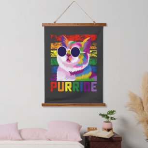 Tapisserie Suspendue LGBT Tie-Dye Fierté Chat Purride Gay Arc-en-ciel R