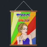 Tapisserie Suspendue L'humeur rétro Pop Art Lady Flipping the Bird<br><div class="desc">Une dame de style rétro de pop art amusante qui colle son majeur avec la citation,  "L'humeur d'aujourd'hui."</div>