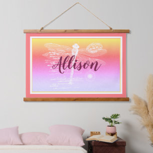 Tapisserie Suspendue Libellule personnalisée avec dégradé pastel