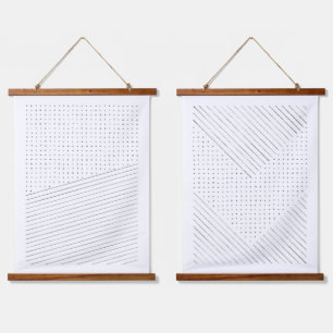 Tapisserie Suspendue Lignes et points minimalistes