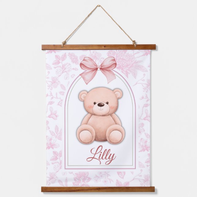Tapisserie Suspendue Lilly | Conception personnalisée d'ours en peluche (Recto)