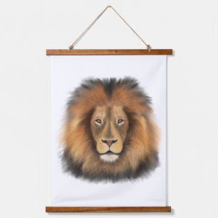 Tapisserie Suspendue lion aquarelle Leo roi safari animal jungle chat
