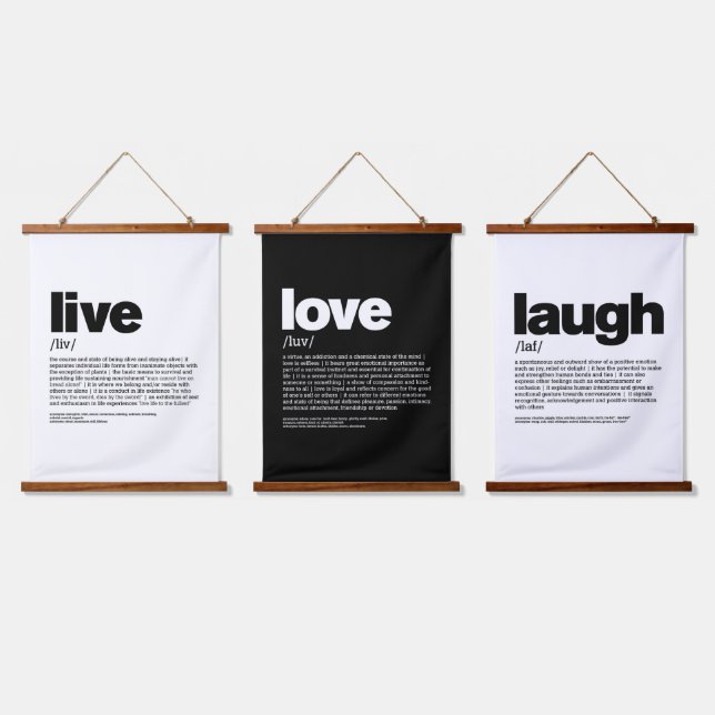 Tapisserie Suspendue Live Laugh Love (Tripler)