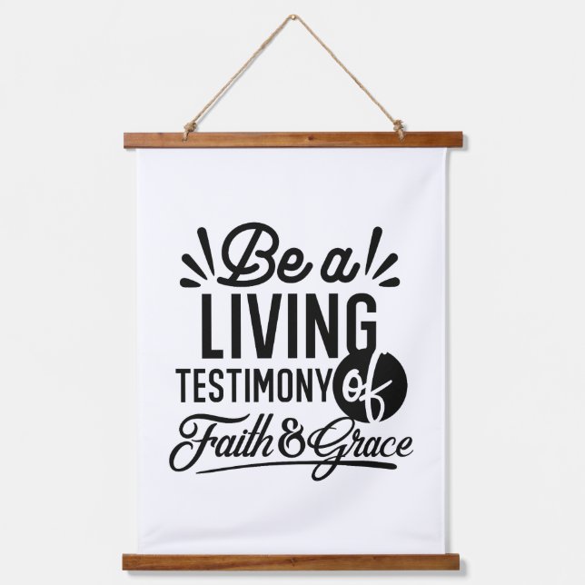 Tapisserie Suspendue Living Testimony Bible Quote Christian Motivation (Recto)