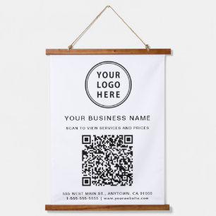 Tapisserie Suspendue Logo de l'entreprise et code QR 