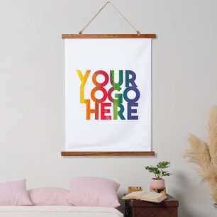 Tapisserie Suspendue Logo d'entreprise simple blanc