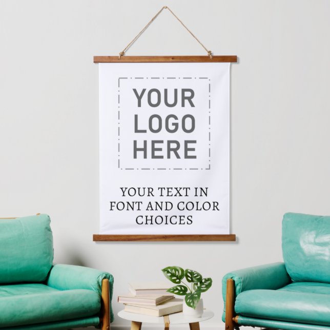 Tapisserie Suspendue Logo personnalisé simple (Salon)